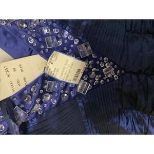 Royal Blue Beaded Cocktail Dress Style N7537